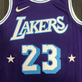 Regata NBA Lakers Edição Diamante 75 anos City 21/22 Lebron James 23 Roxa