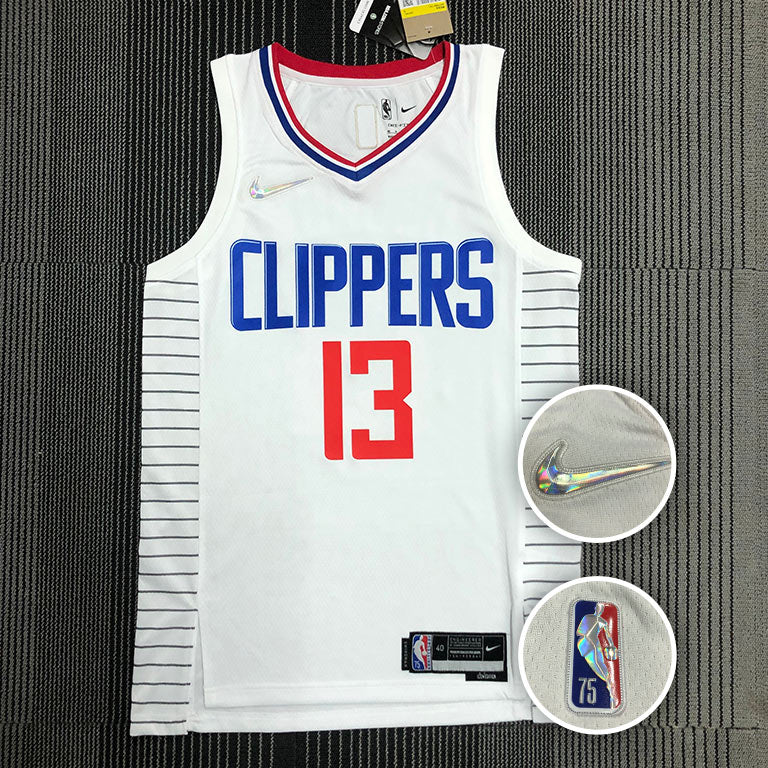 Regata NBA Los Angeles Clippers Association Edição 75 anos Paul George Branca