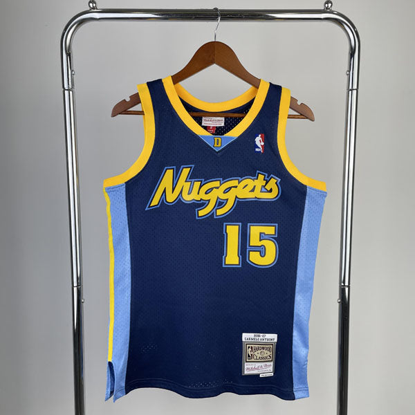 Regata Denver Nuggets Retrô Mitchell & Ness 2006/2007 Carmelo Anthony Azul