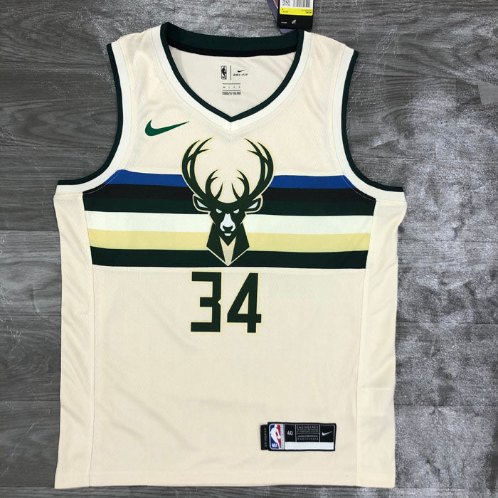 Regata NBA Milwaukee Bucks City Edition 18/19 Giannis Antetokounmpo Creme