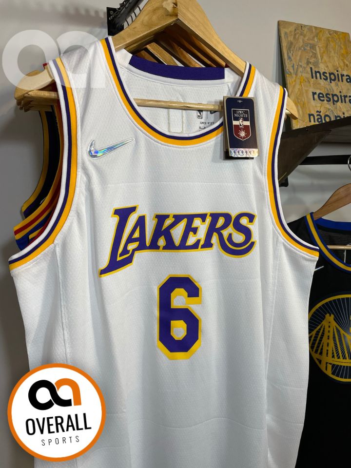 Regata NBA Los Angeles Lakers Edição Diamante 75 anos 21/22 Lebron James 6 Branca