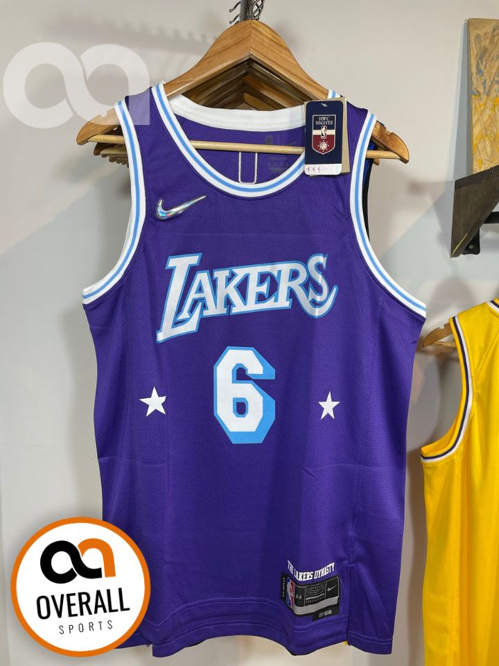 Regata NBA Lakers Edição Diamante 75 anos City 21/22 Lebron James 6 Roxa