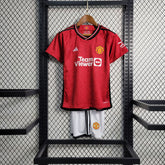 Conjunto Infantil Manchester United I 23/24 Torcedor Unissex