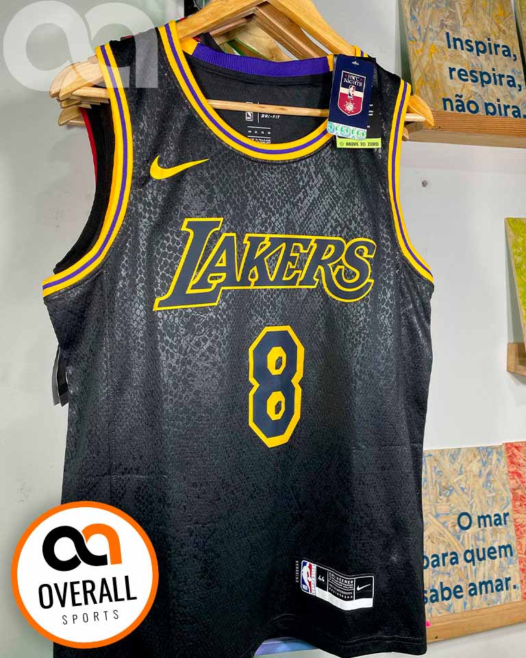 Regata NBA Los Angeles Lakers Black Mamba Kobe Bryant 8 Preta