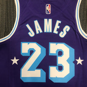 Regata NBA Lakers Edição Diamante 75 anos City 21/22 Lebron James 23 Roxa