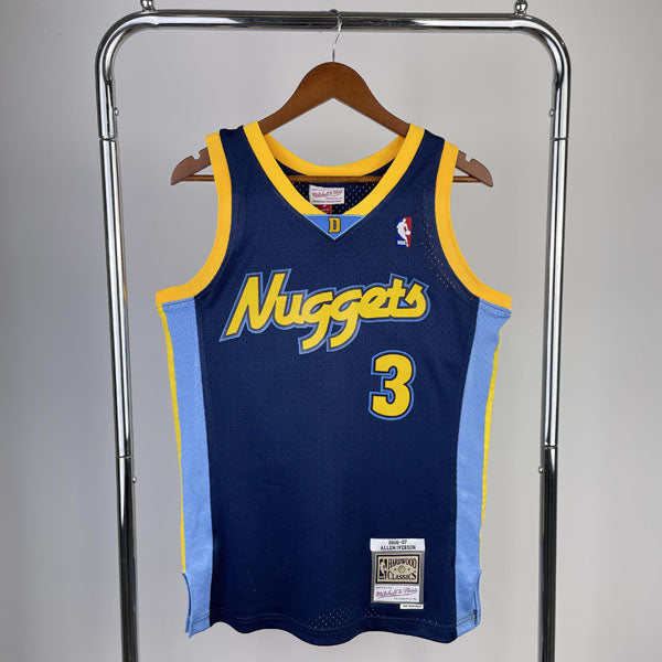 Regata Denver Nuggets Retrô Mitchell & Ness 2006/2007 Allen Iverson Azul