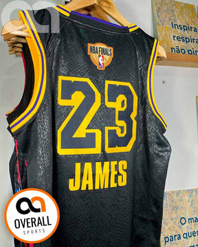 Regata NBA Los Angeles Lakers Black Mamba Finals Edition LeBron James 23 Preta