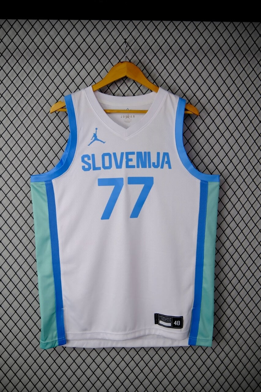 Regata Seleção da Eslovénia de Basquete Olimpíadas 2024 Luka Doncic Branca