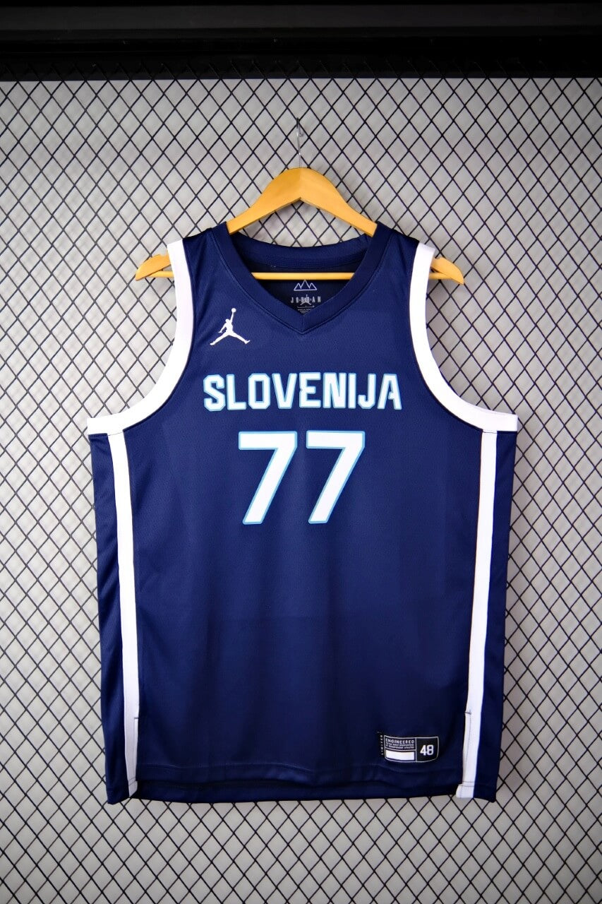 Regata Seleção da Eslovénia de Basquete Olimpíadas 2024 Luka Doncic Azul