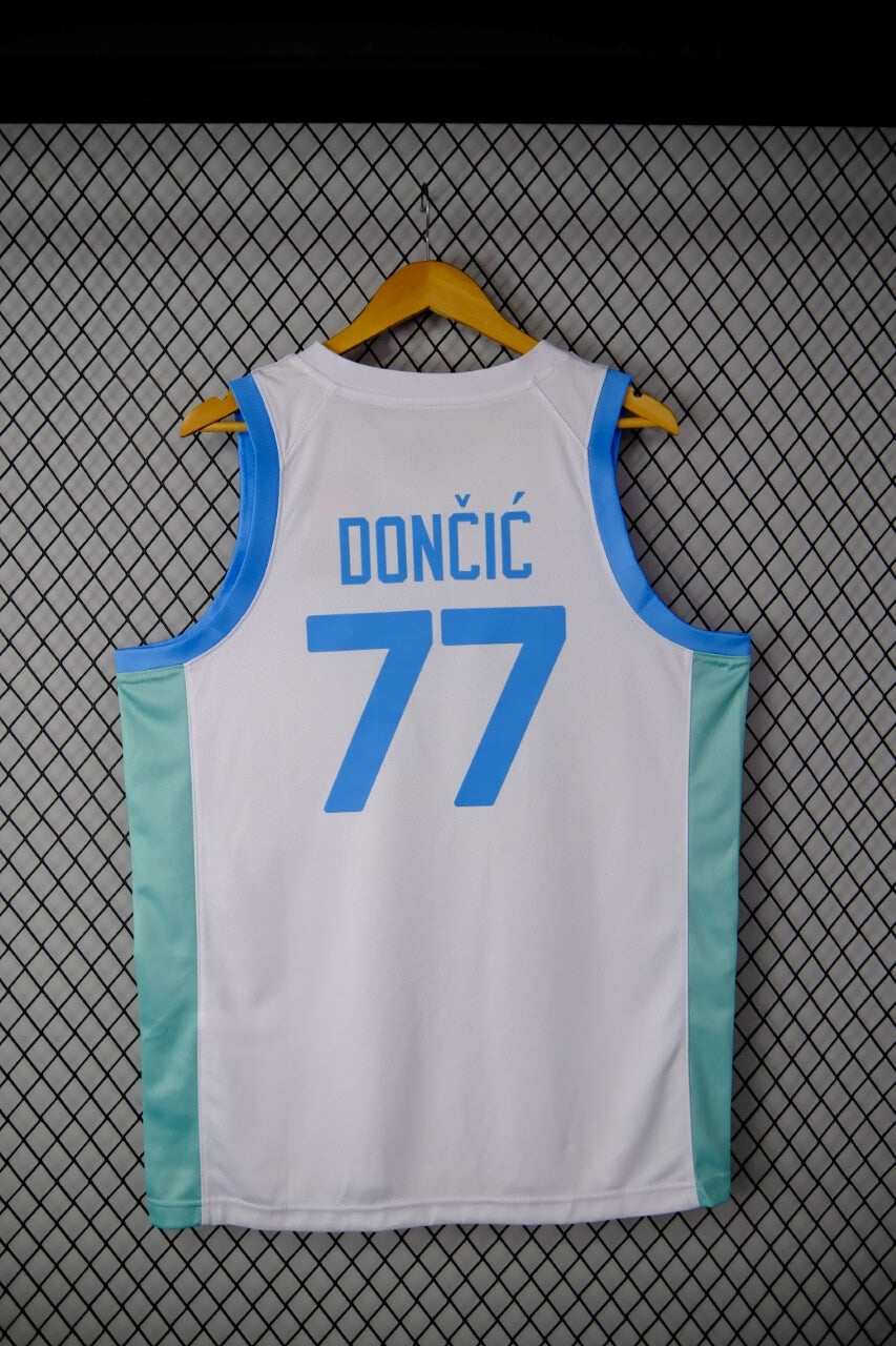 Regata Seleção da Eslovénia de Basquete Olimpíadas 2024 Luka Doncic Branca