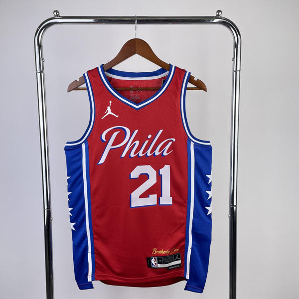 Regata NBA Philadelphia 76ers Statement Edition 23/24 Joel Embiid Vermelha