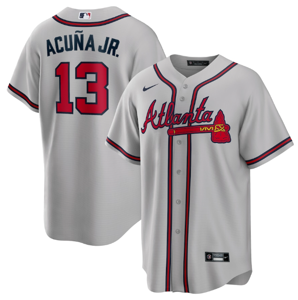 Camisa MLB Atlanta Braves Cinza Torcedor