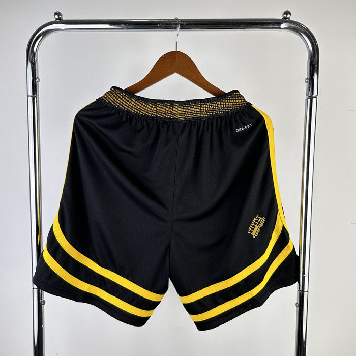 Short NBA Golden State Warriors City Edition 23/24 Preto e Amarelo