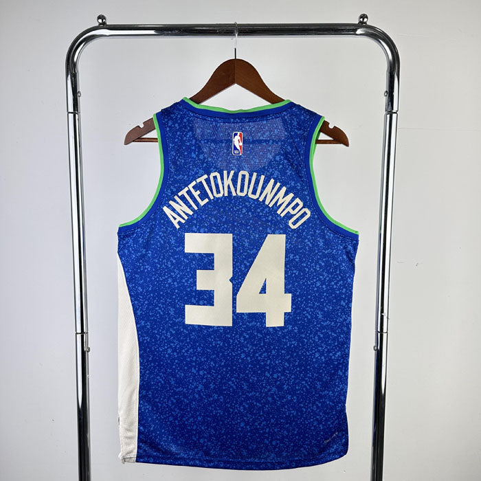 Regata NBA Milwaukee Bucks City Edition 23/24 Giannis Antetokounmpo Azul