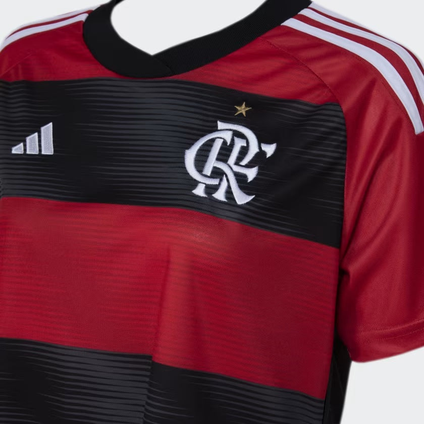 Camisa Flamengo I 23/24 Vermelha e Preta Feminina