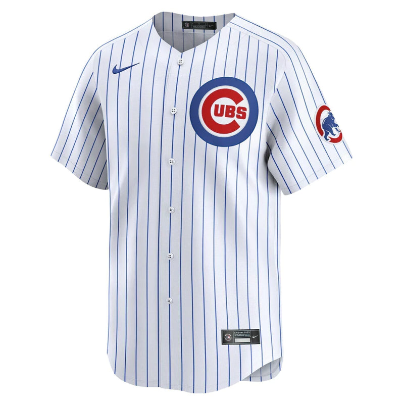 Camisa MLB Chicago Cubs Home Torcedor Listrada Branca